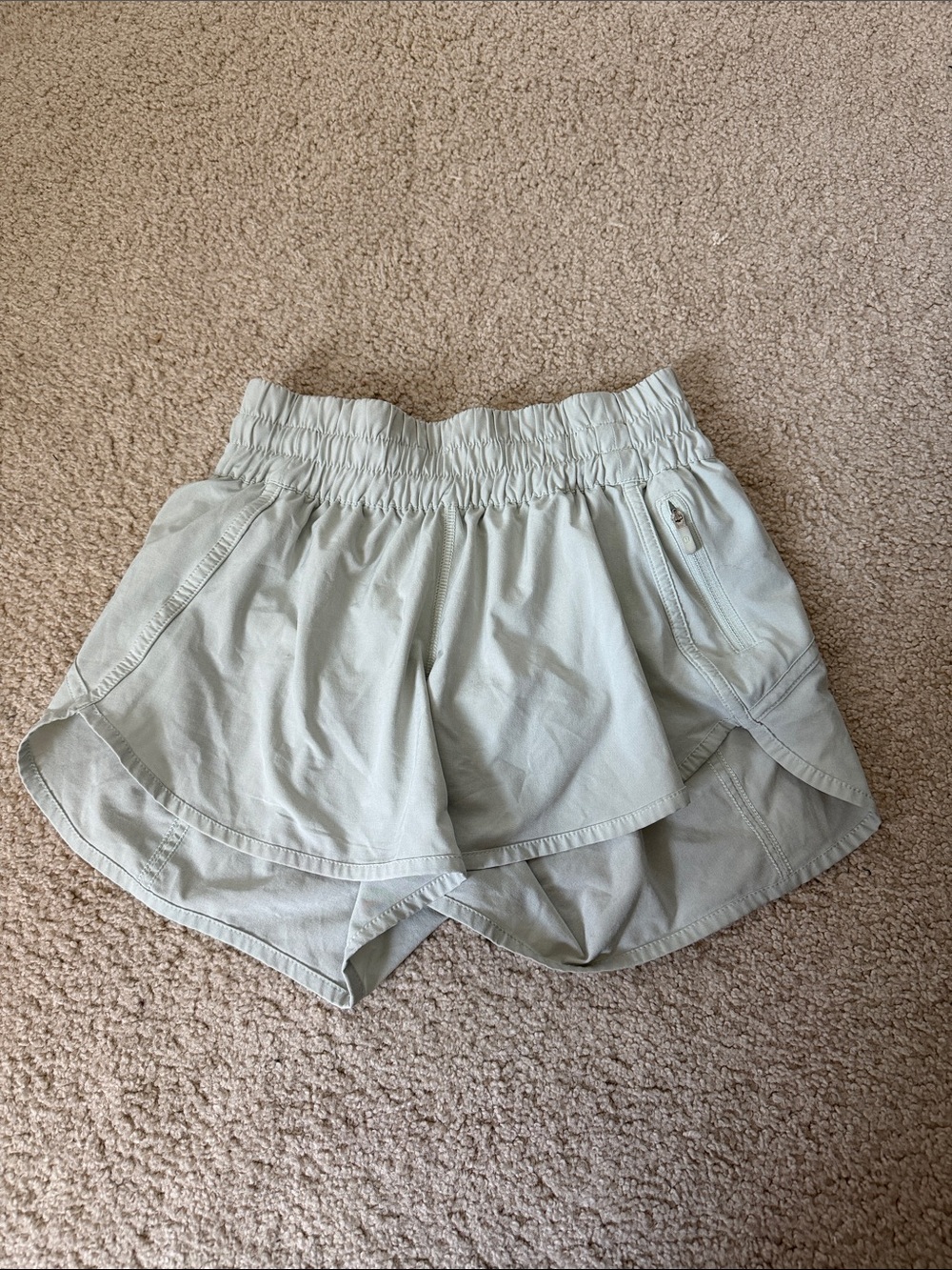lululemon athletica light sage layered athletic shorts